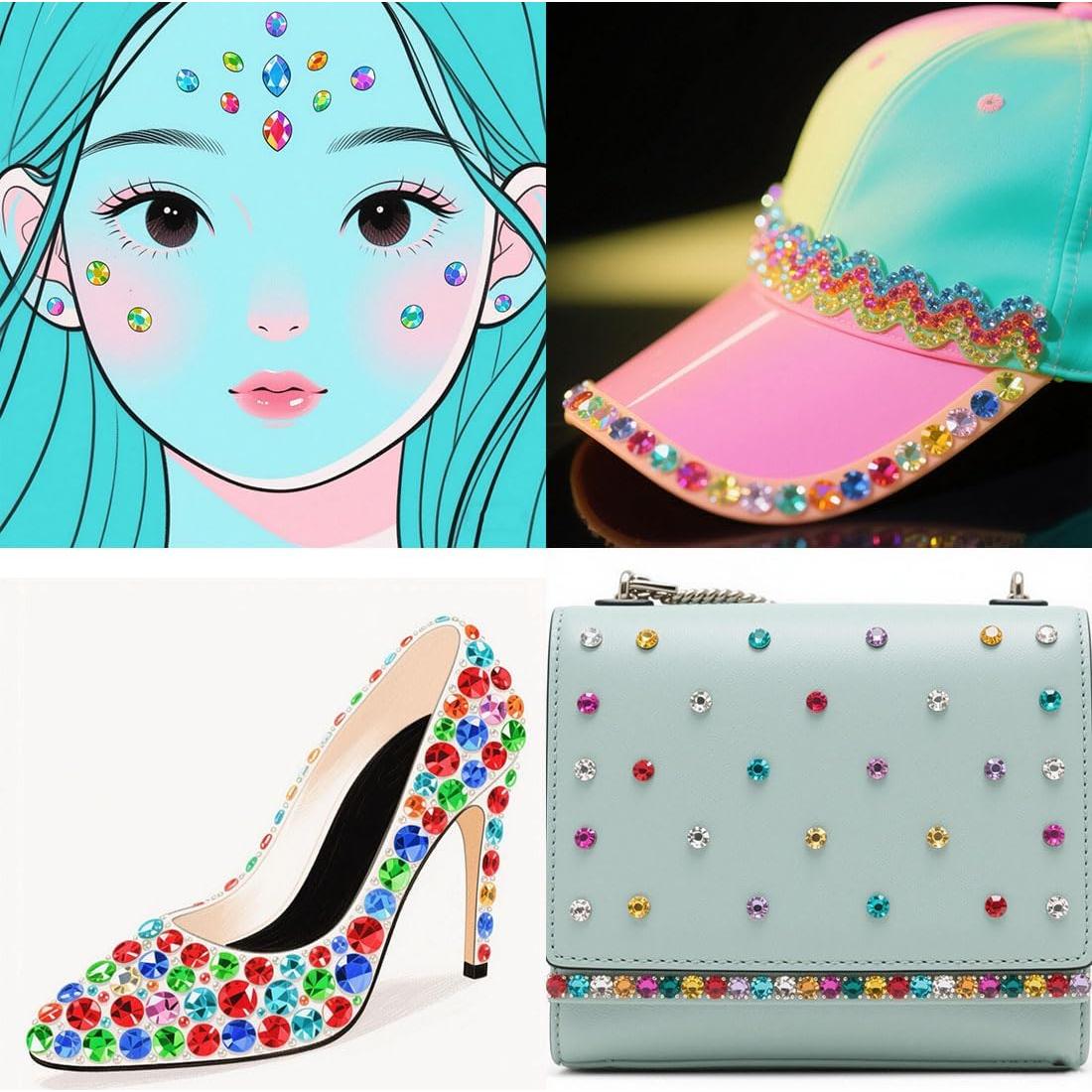 Mezcla de 1440 gemas acrílicas AB 3-10mm para manualidades