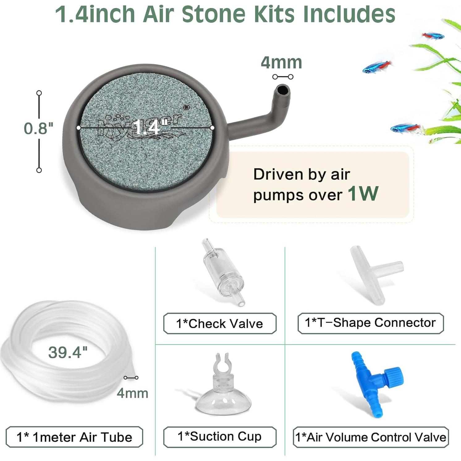 Piedra de Aire Acuario Hygger 3.56cm Silenciosa Oxígeno