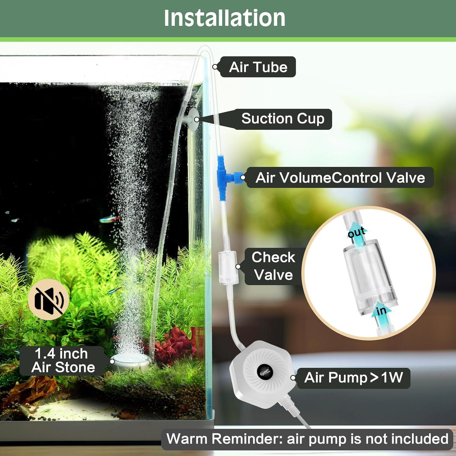 Piedra de Aire Acuario Hygger 3.56cm Silenciosa Oxígeno