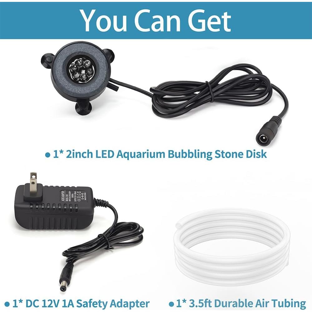 Disco Burbujeante LED para Acuario DaToo 5.3cm Multicolor