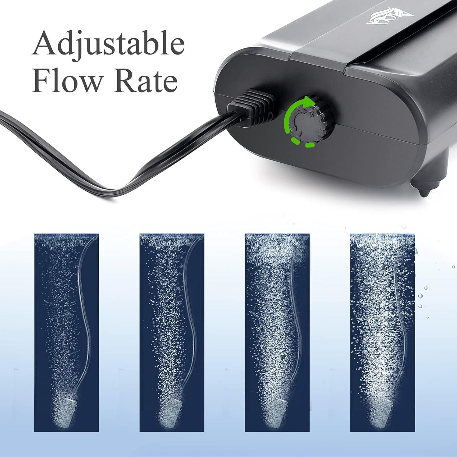 Bomba de Aire AQQA 3.5W para Acuario hasta 190L Silenciosa