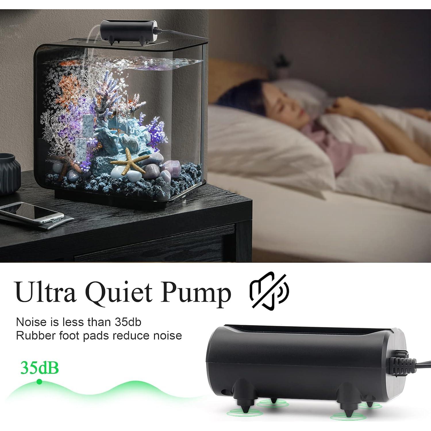 Bomba de Aire AQQA 3.5W para Acuario hasta 190L Silenciosa