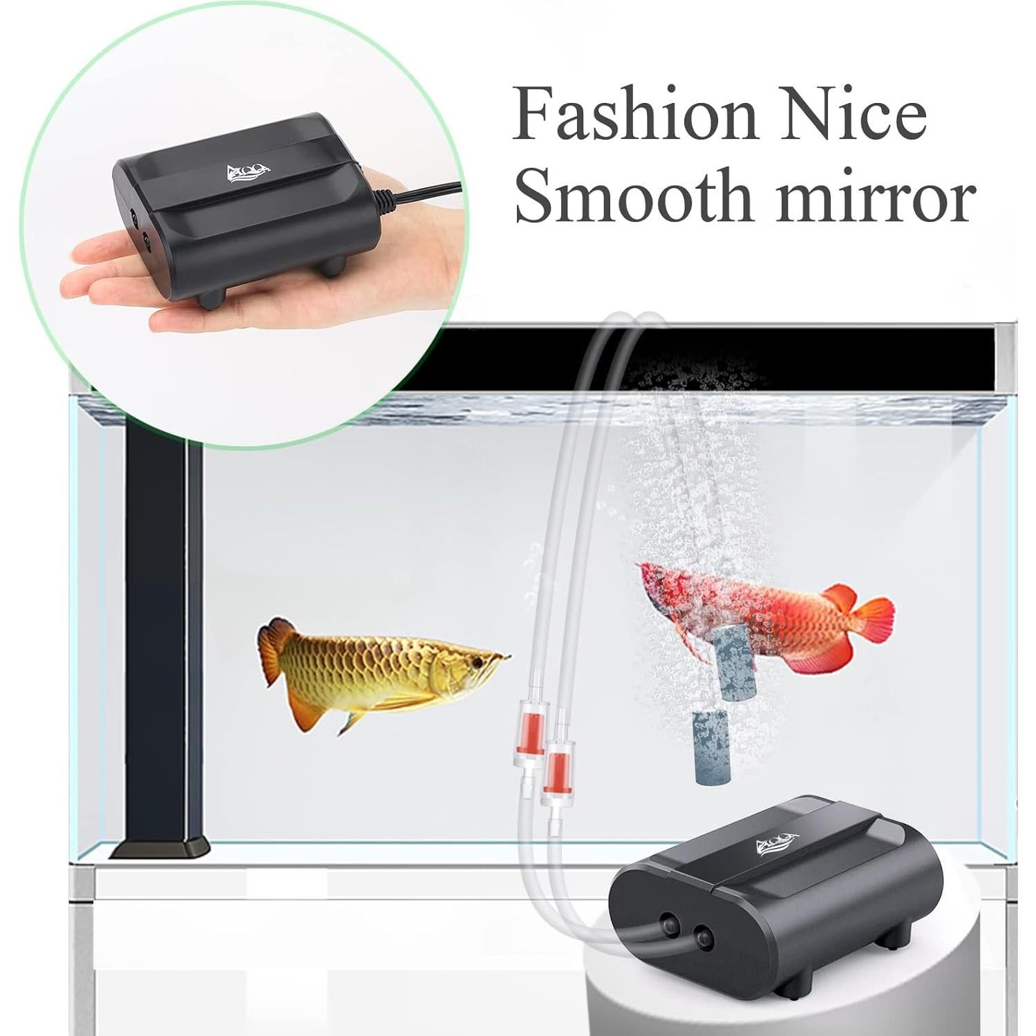 Bomba de Aire AQQA 3.5W para Acuario hasta 190L Silenciosa