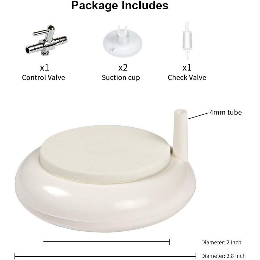 Piedra de Aire para Acuario Hygger 5.08 cm, Burbujeador Blanco