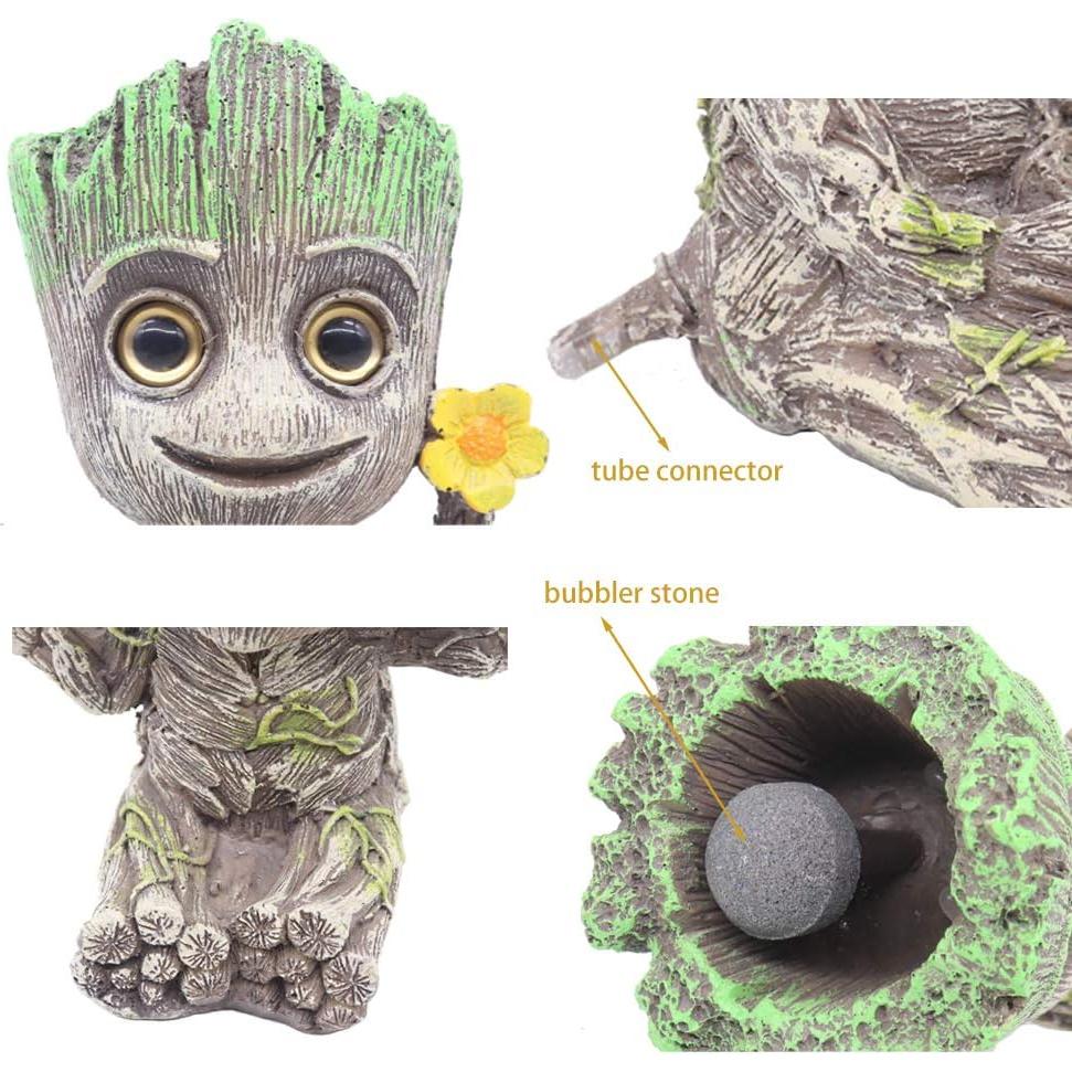 Decoración para Acuario Baby Groot con Burbujeador - Ulifery