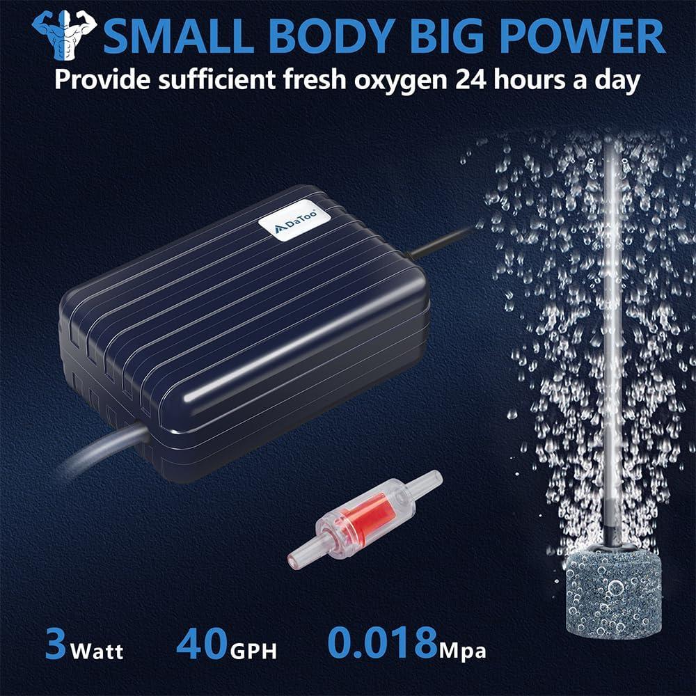 Bomba de Aire DaToo 3W para Acuario 75.71L Silenciosa