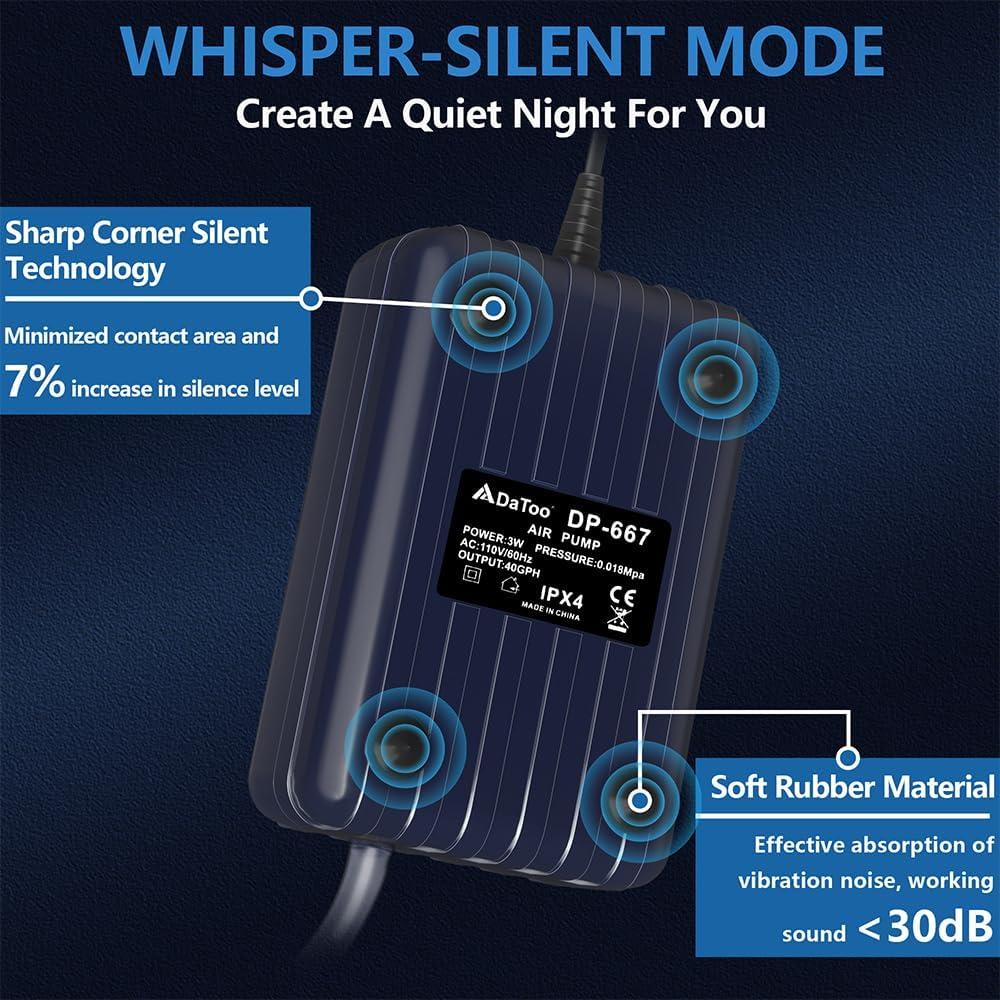 Bomba de Aire DaToo 3W para Acuario 75.71L Silenciosa