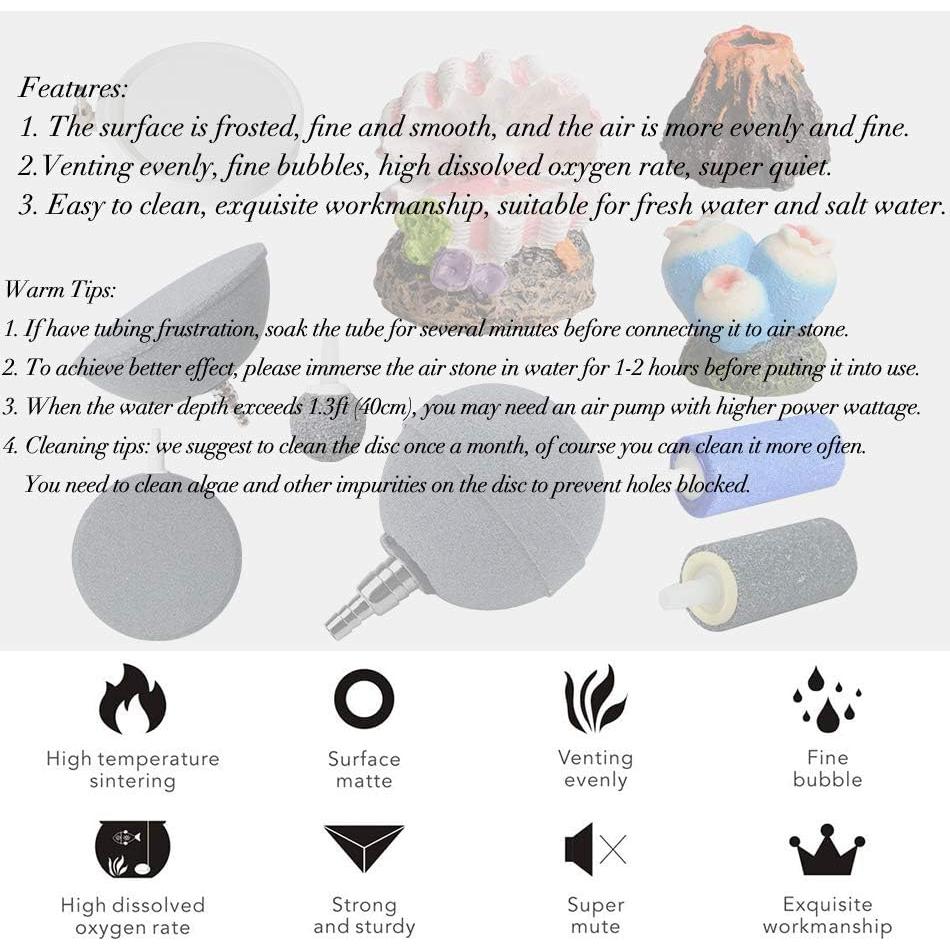 Difusor de Aire Quickun 7.87 cm para Acuario y Hidroponía