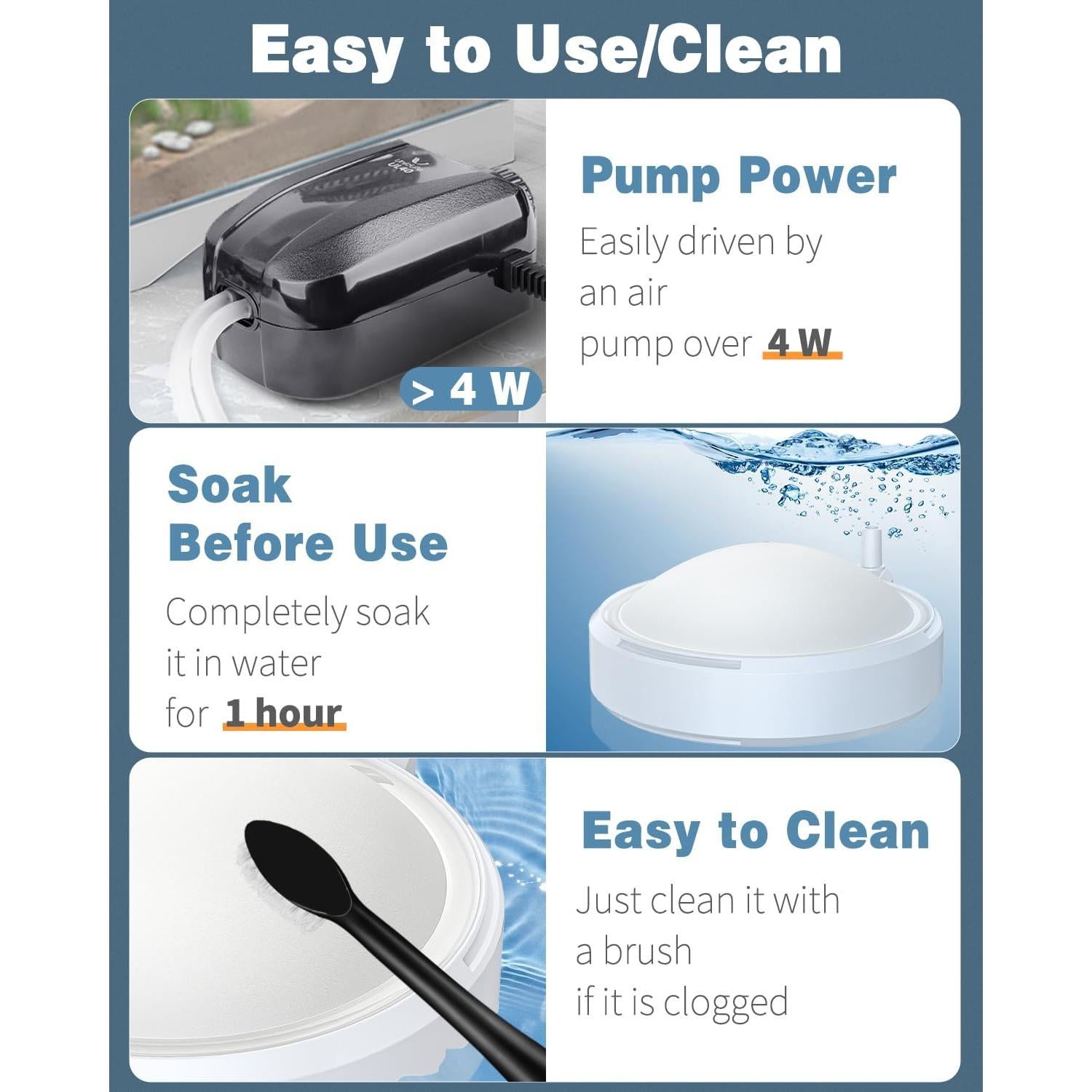 Pawfly Piedra de Aire Hemisférica Difusor de Oxígeno 8.56 cm