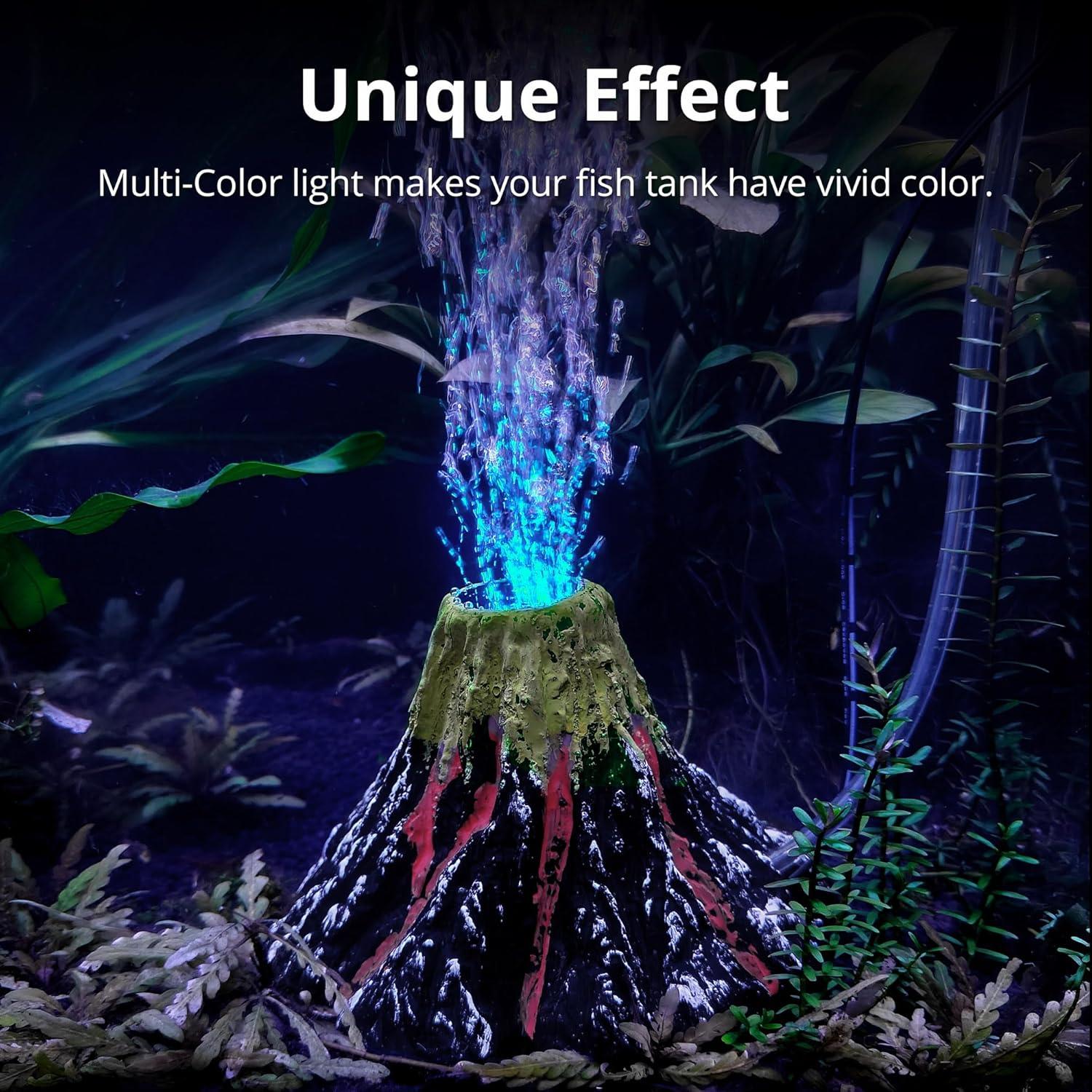 Kit de Adorno de Volcán para Acuario NICREW con LEDs Multicolores