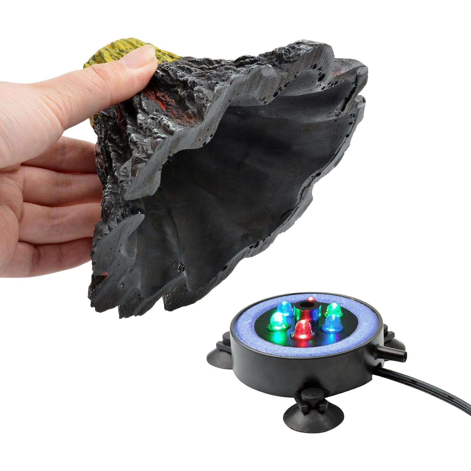 Kit de Adorno de Volcán para Acuario NICREW con LEDs Multicolores