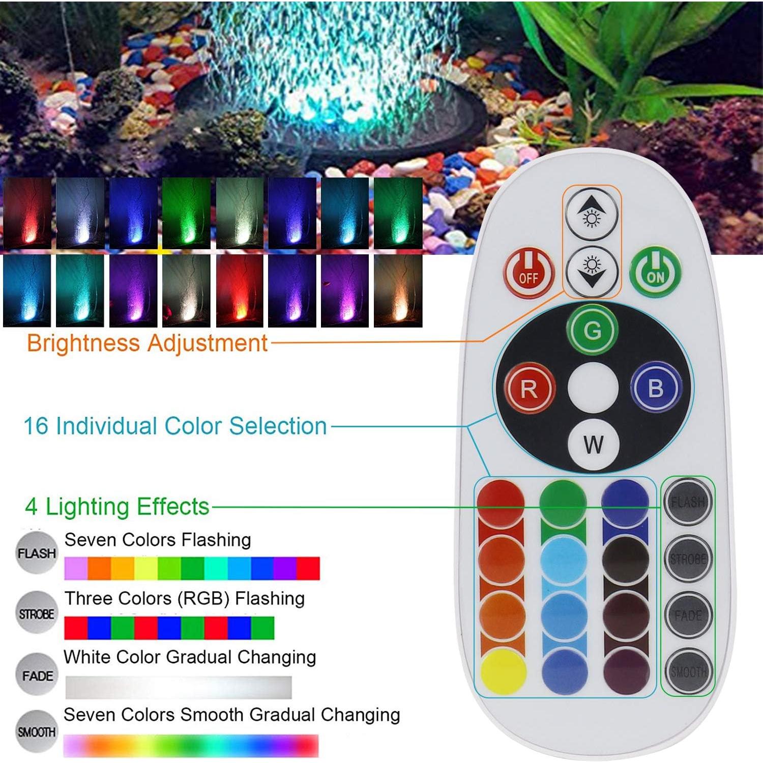 Luces LED RGBW para Acuario TOPBRY, 11 Colores, Control Remoto