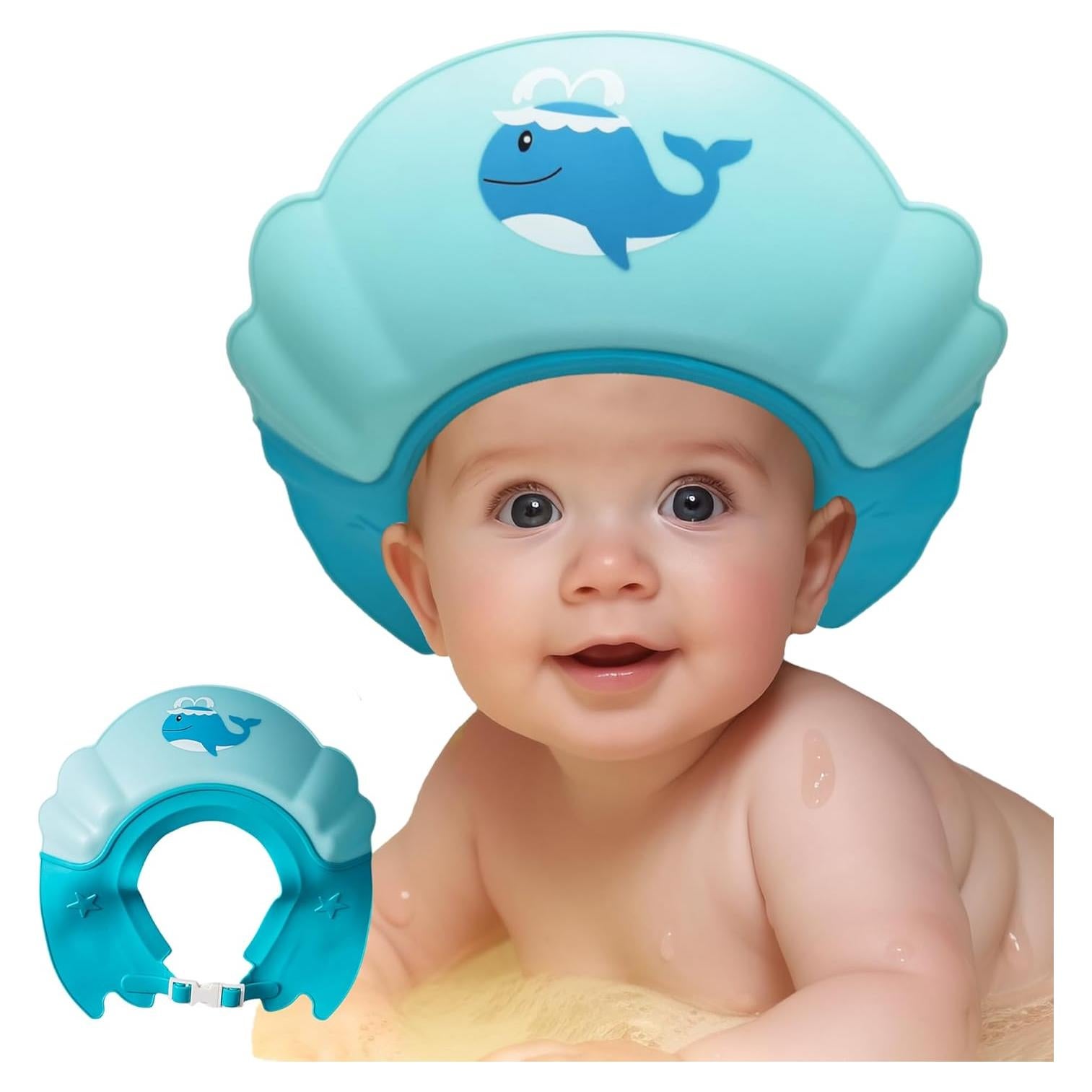 Gorro de Ducha para Bebés Thcbme Ballena Azul Ajustable