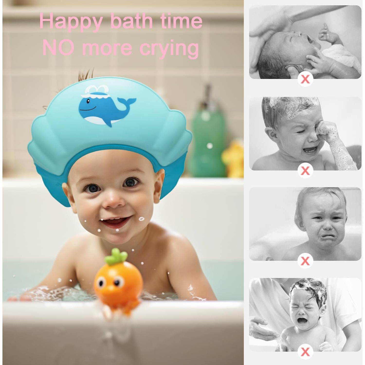 Gorro de Ducha para Bebés Thcbme Ballena Azul Ajustable