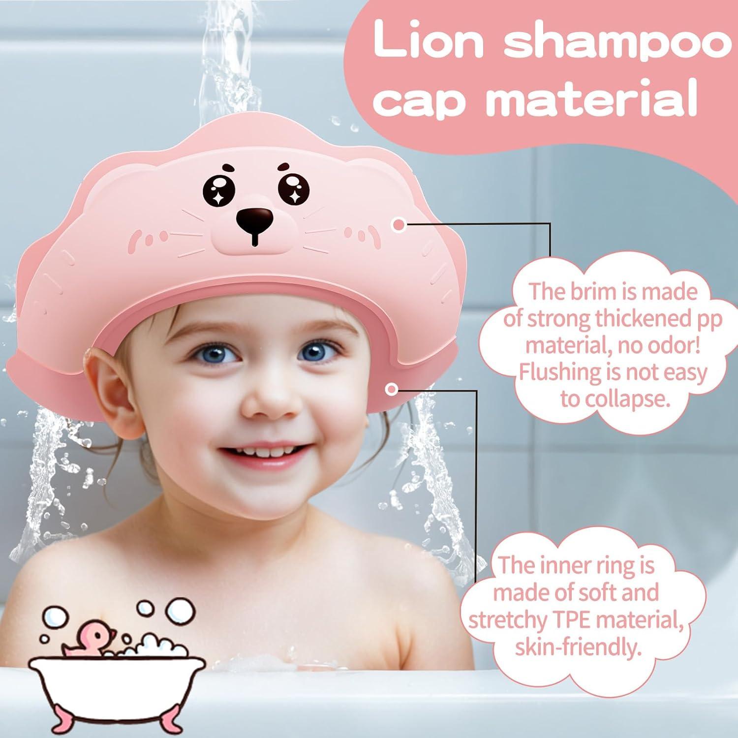 Gorro de Ducha para Bebés Lonlown Ajustable Rosa 38-61 cm