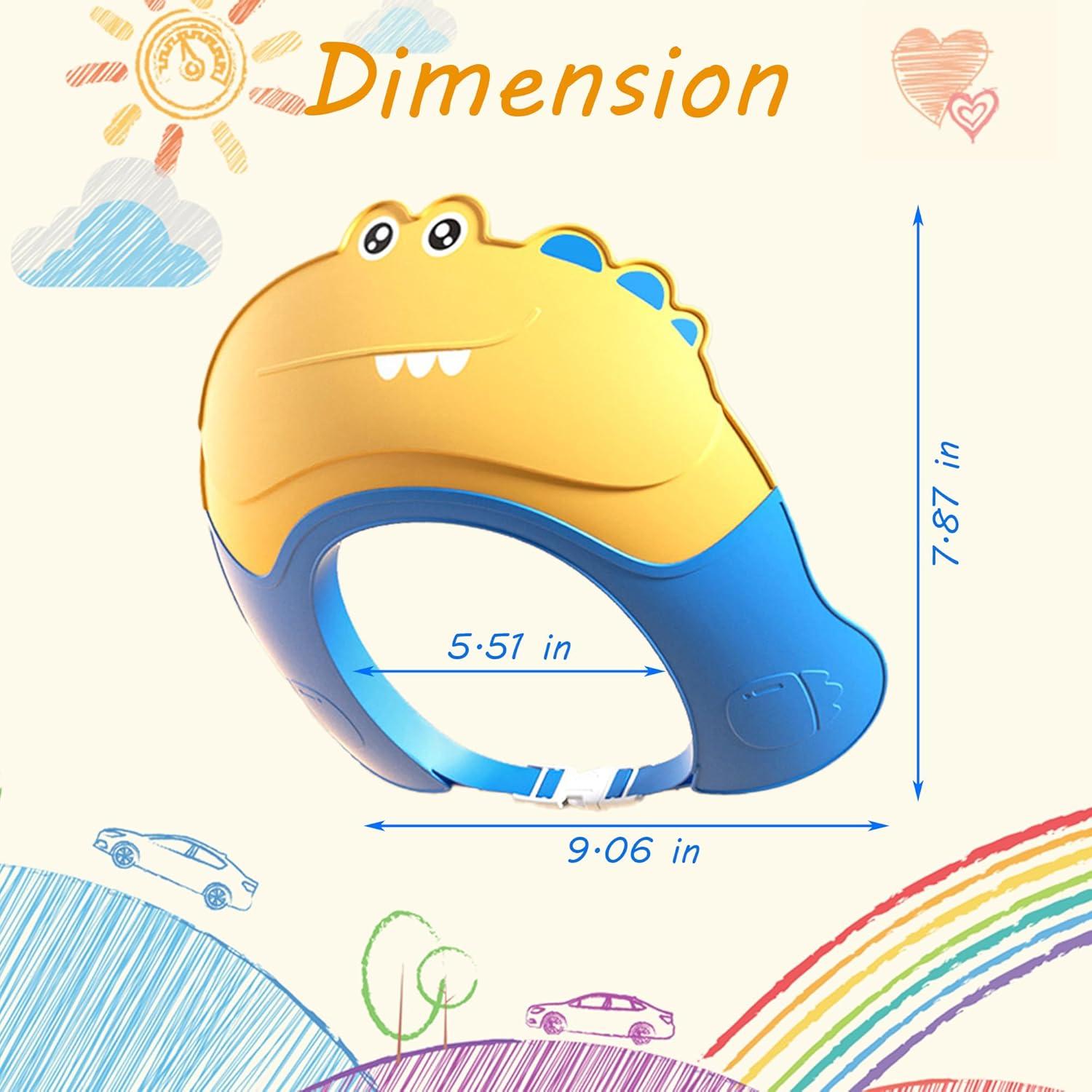 Gorro de Ducha para Bebé Cocodrilo Amarillo - Ajustable 0-9 Años