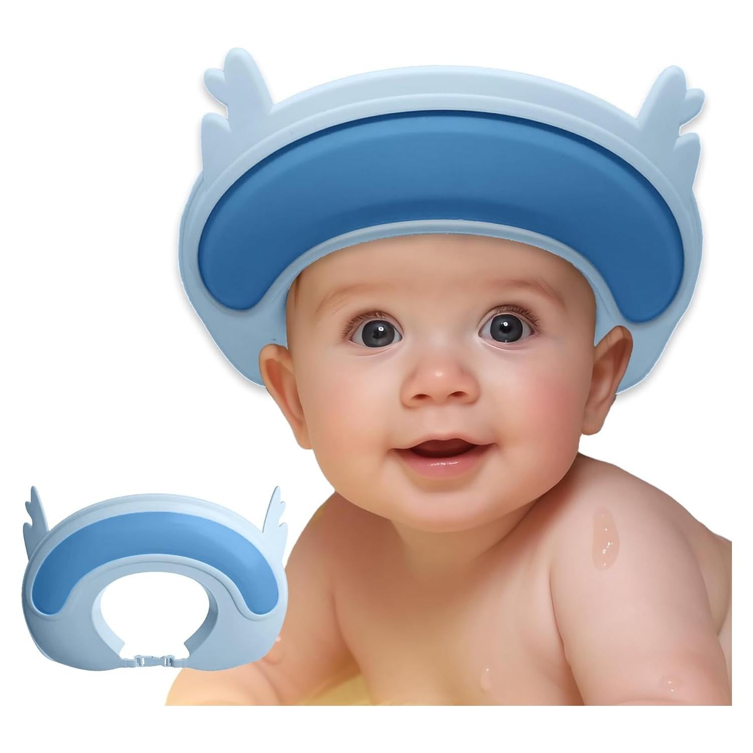 Gorro de ducha para bebés Thcbme ciervo azul ajustable 0-9 años