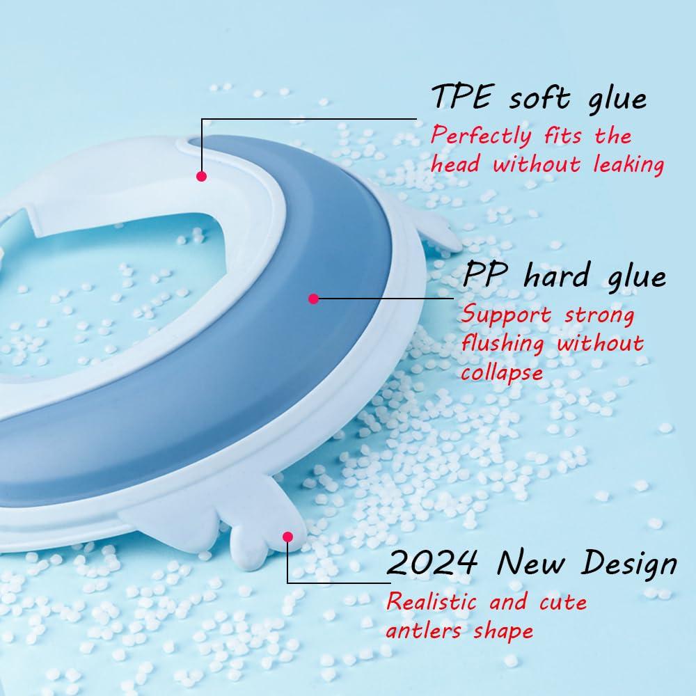 Gorro de ducha para bebés Thcbme ciervo azul ajustable 0-9 años