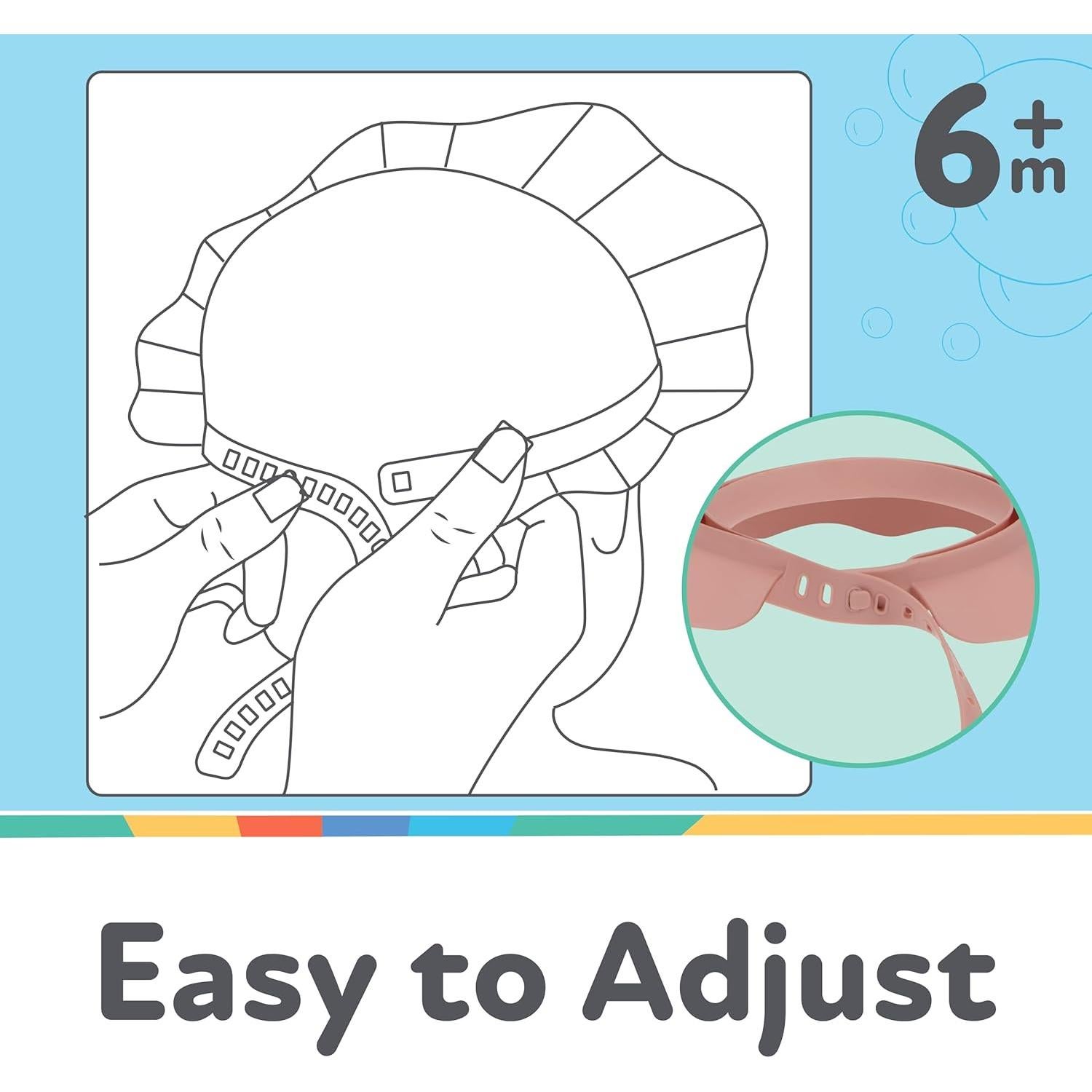 Sombrero de Baño Nuby Rosa - Sin Lagrimas para Bebés 6+ Meses