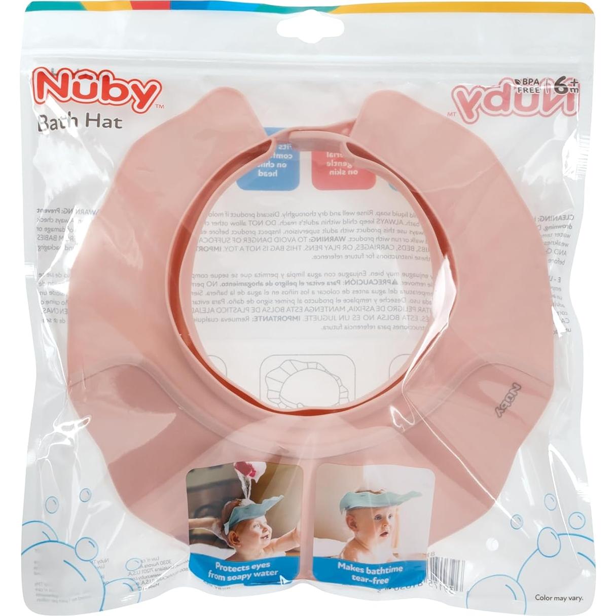 Sombrero de Baño Nuby Rosa - Sin Lagrimas para Bebés 6+ Meses