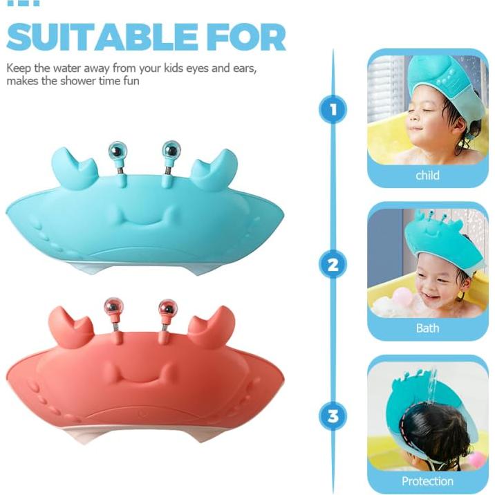Gorro de Champú de Cangrejo para Bebé - Silicona Ajustable