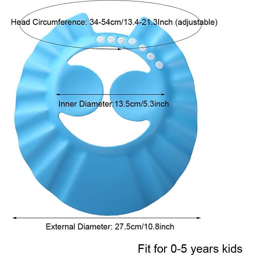 Gorro de Ducha Ajustable para Bebés y Niños - 3 Piezas