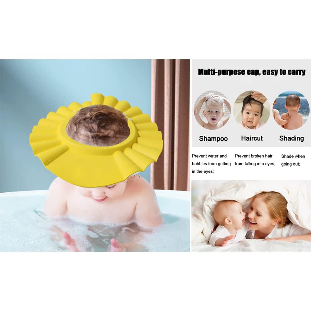 Gorro de Ducha Ajustable para Bebés y Niños - 3 Piezas
