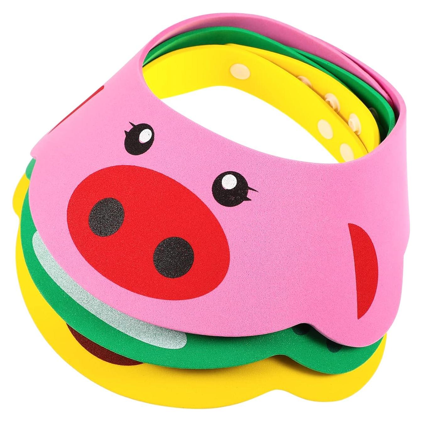 3 Piezas Gorro de Ducha Ajustable para Bebés EVA Animales