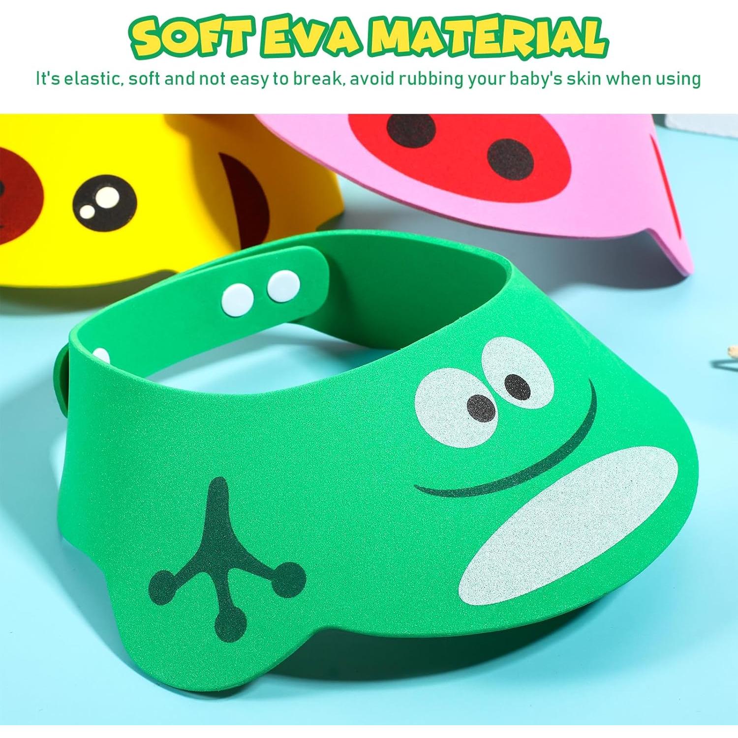 3 Piezas Gorro de Ducha Ajustable para Bebés EVA Animales