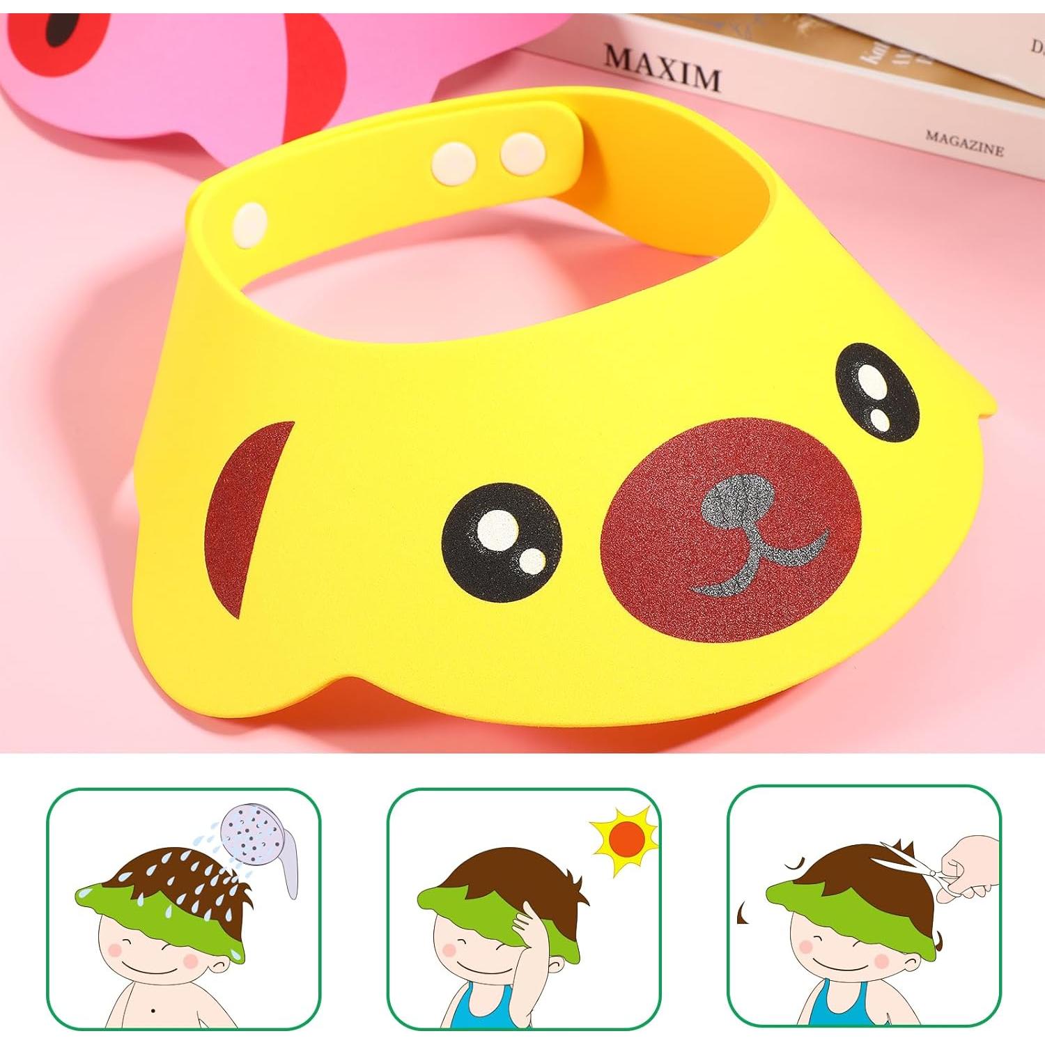 3 Piezas Gorro de Ducha Ajustable para Bebés EVA Animales