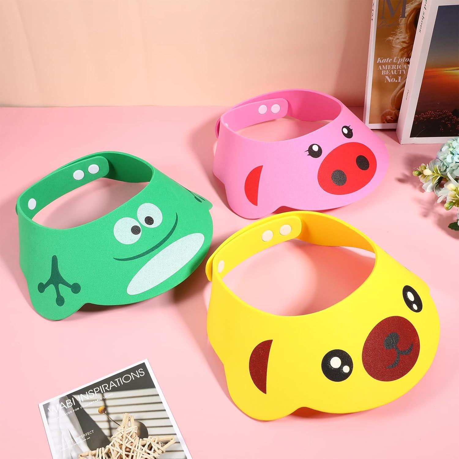 3 Piezas Gorro de Ducha Ajustable para Bebés EVA Animales