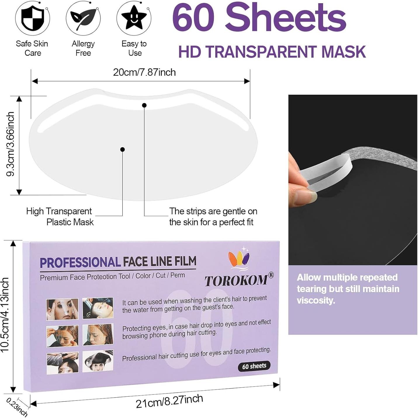 60 Protectores Faciales Desechables TOROKOM para Ducha