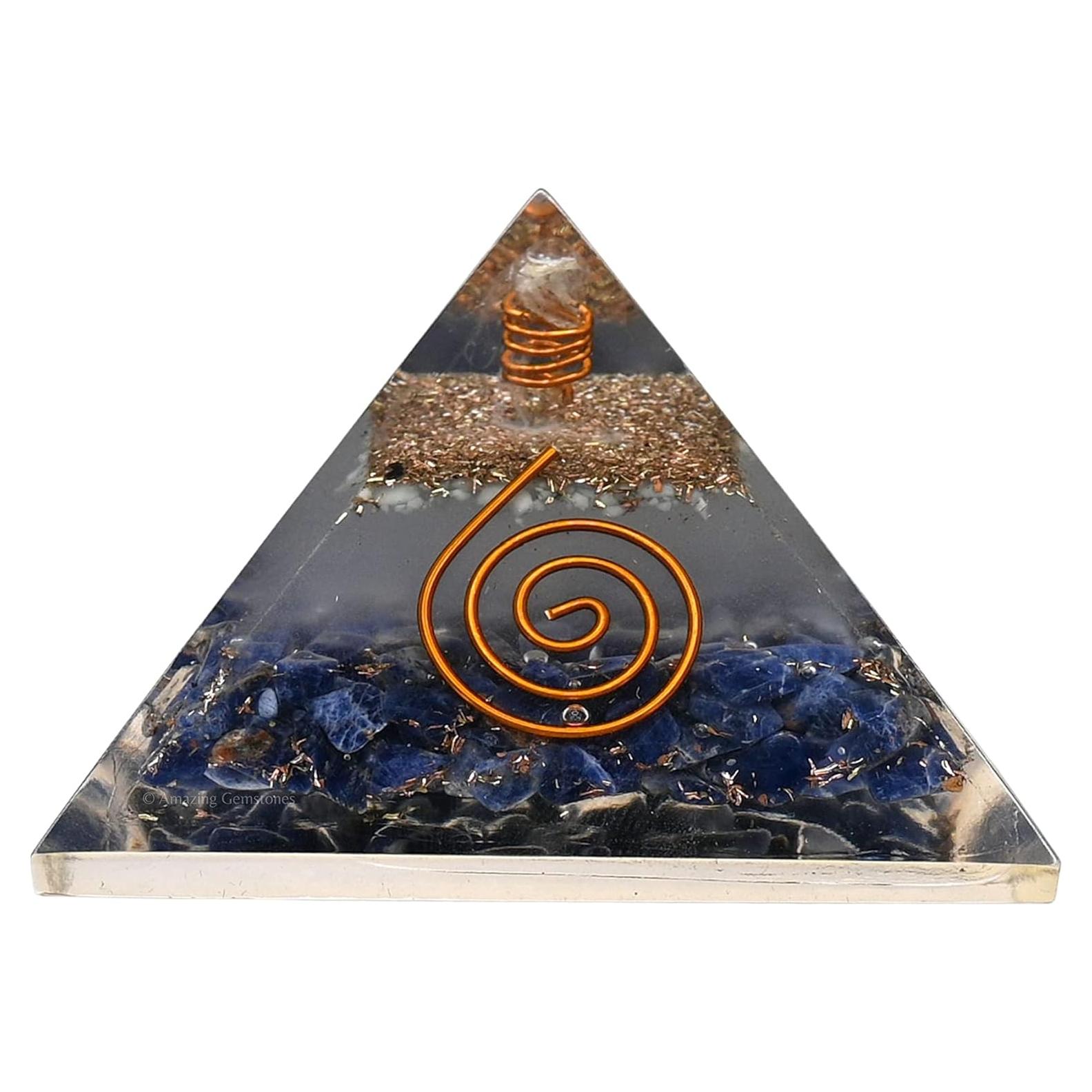Pirámide de Orgón Sodalita Brillante 7x7x7 cm - Protección EMF