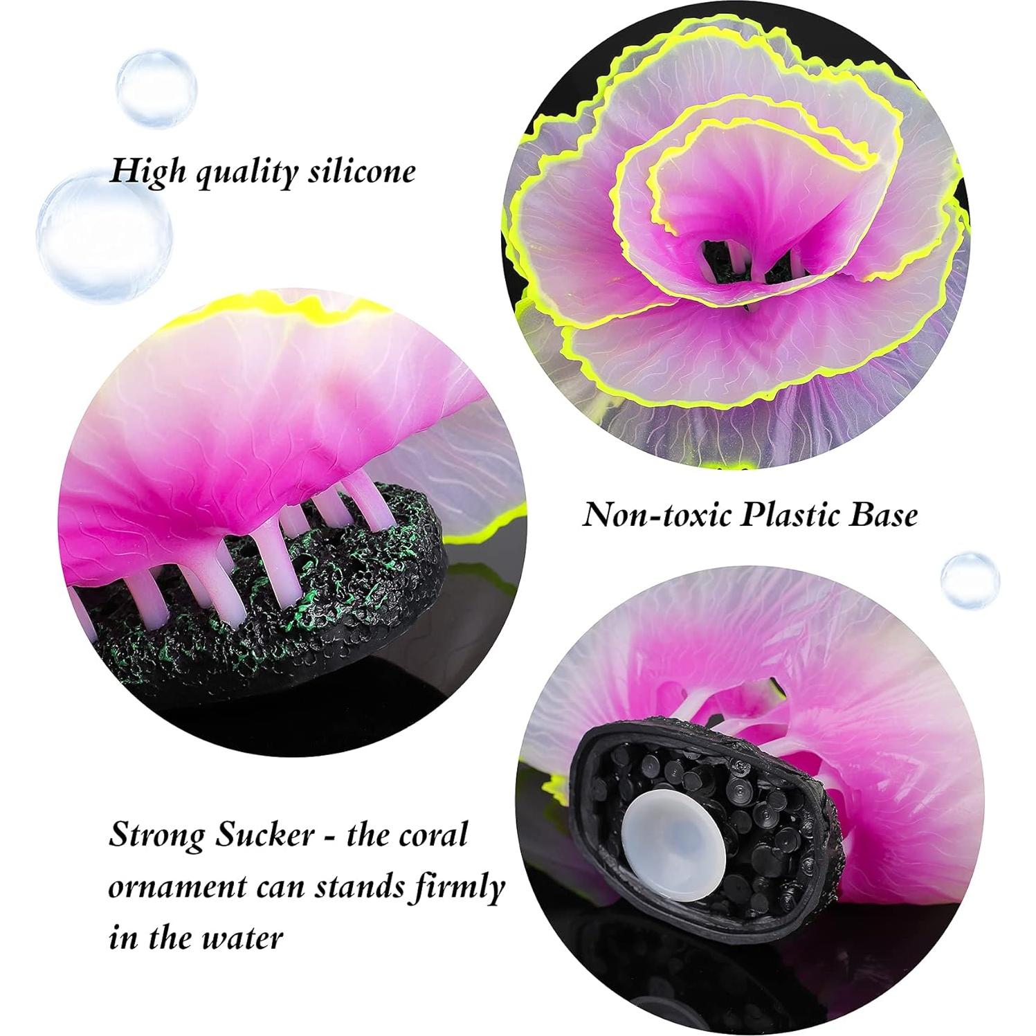 Decoración de Acuario Livfodrm Coral Brillante 2pcs + 10 Conchas