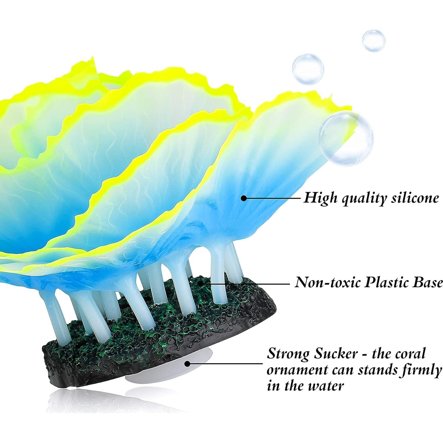 Decoración de Acuario Livfodrm Coral Brillante 2pcs + 10 Conchas