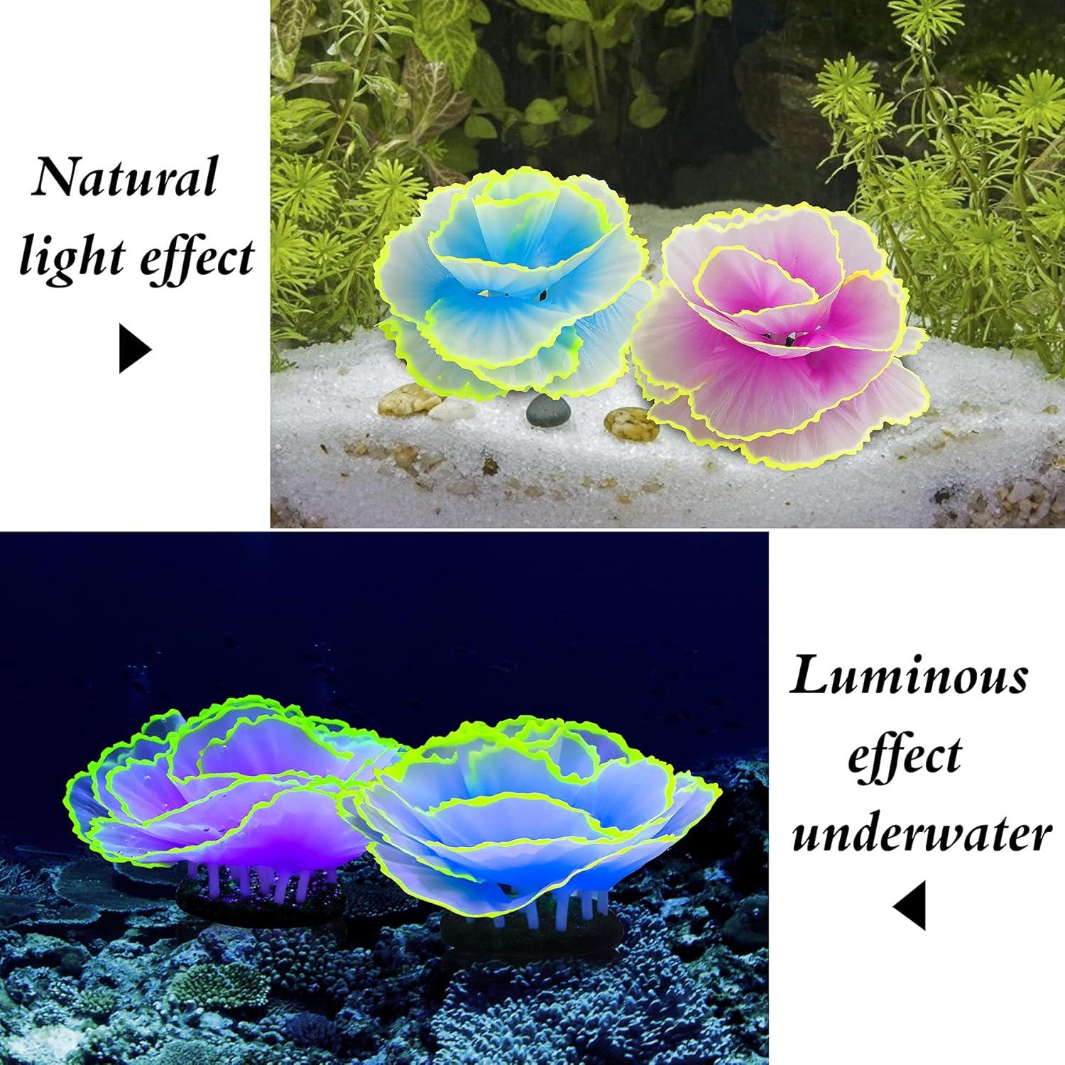 Decoración de Acuario Livfodrm Coral Brillante 2pcs + 10 Conchas