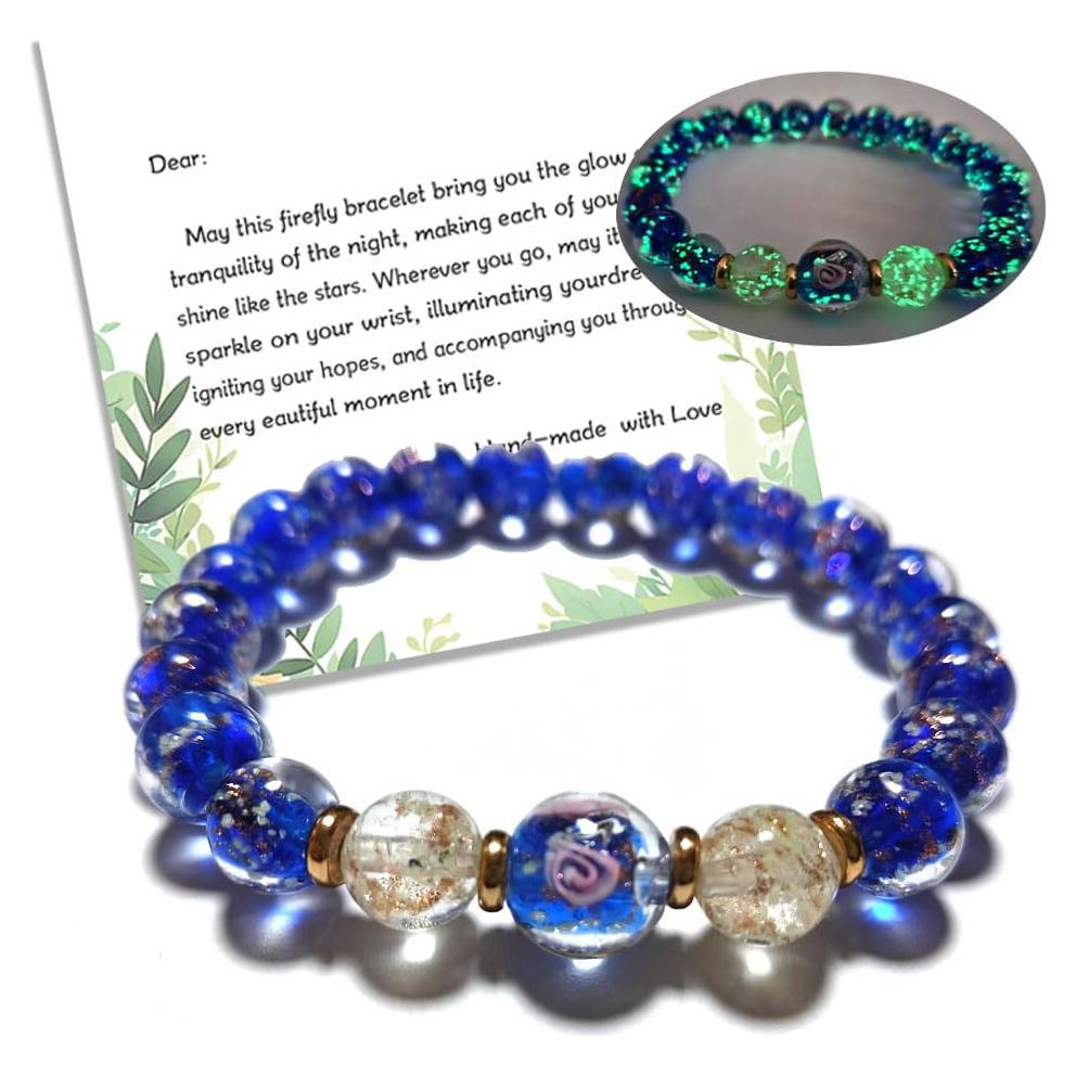 Pulsera Luminosa Hecha a Mano Mos Kevin - Azul Elástica 2.22 cm