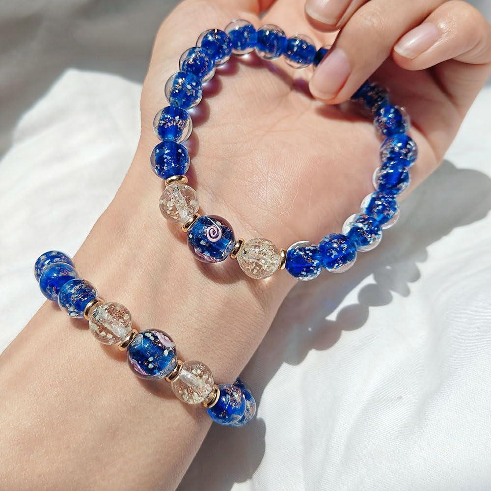 Pulsera Luminosa Hecha a Mano Mos Kevin - Azul Elástica 2.22 cm