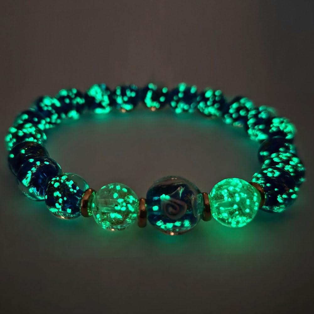 Pulsera Luminosa Hecha a Mano Mos Kevin - Azul Elástica 2.22 cm