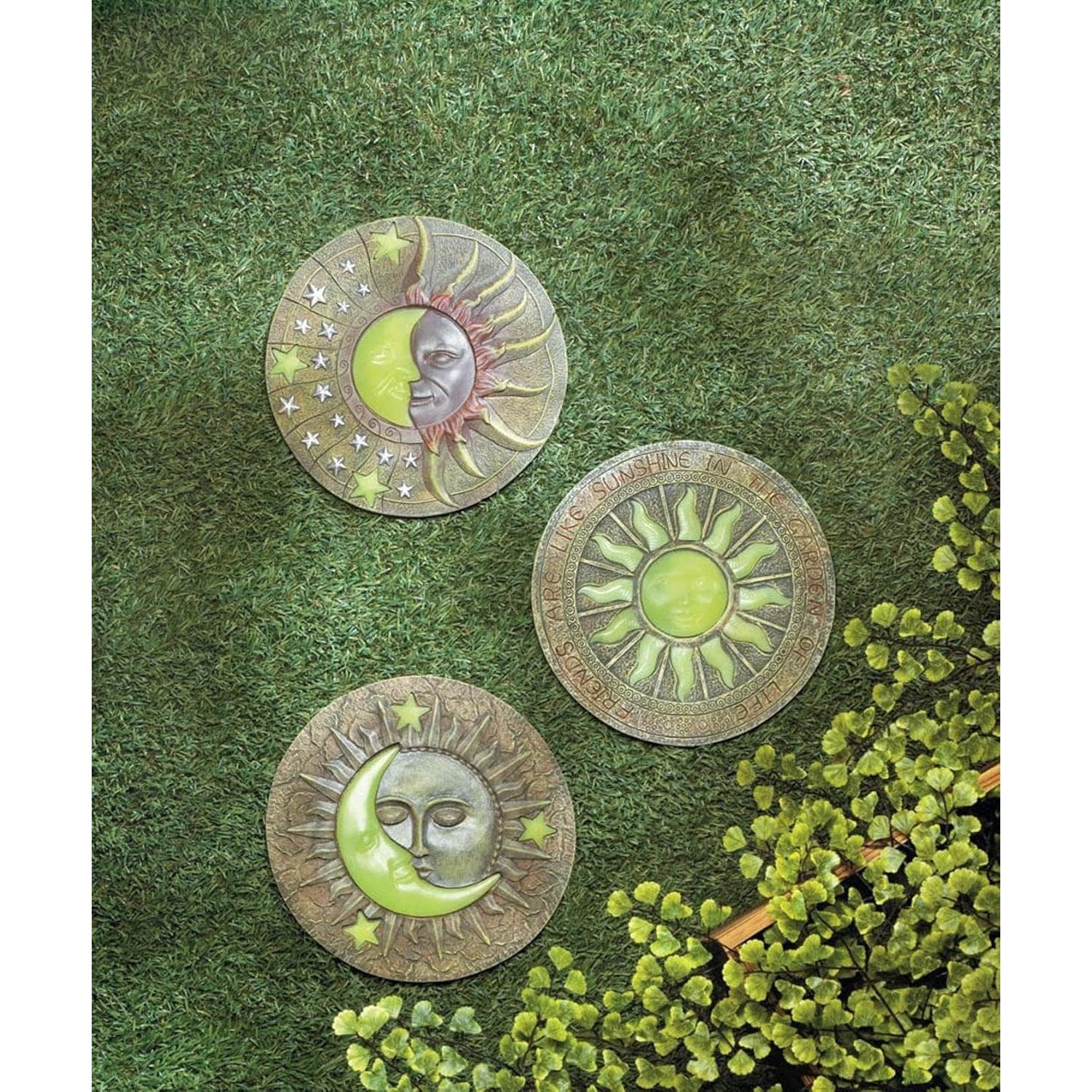 Piedra de Paso Decorativa Accent Plus Sol y Luna 26x26 cm