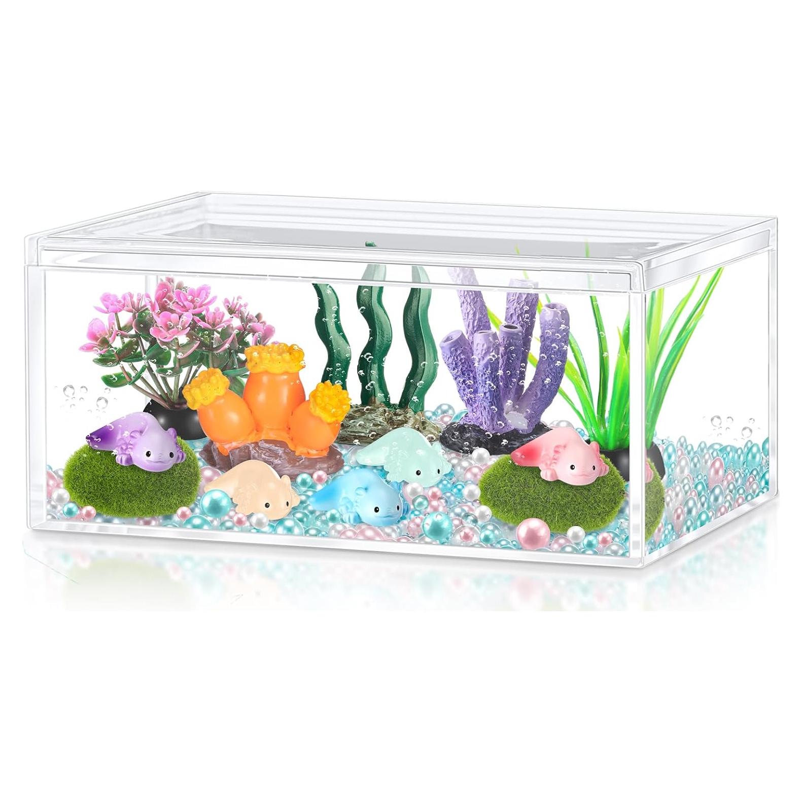 Kit DIY Axolotl Luminoso HyDren - Mini Acuario 17x10x7cm