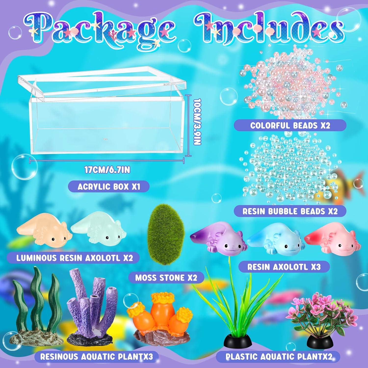 Kit DIY Axolotl Luminoso HyDren - Mini Acuario 17x10x7cm