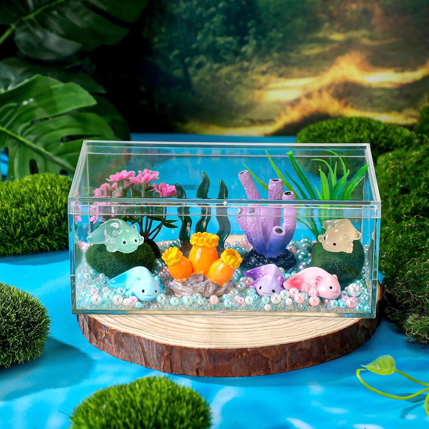 Kit DIY Axolotl Luminoso HyDren - Mini Acuario 17x10x7cm