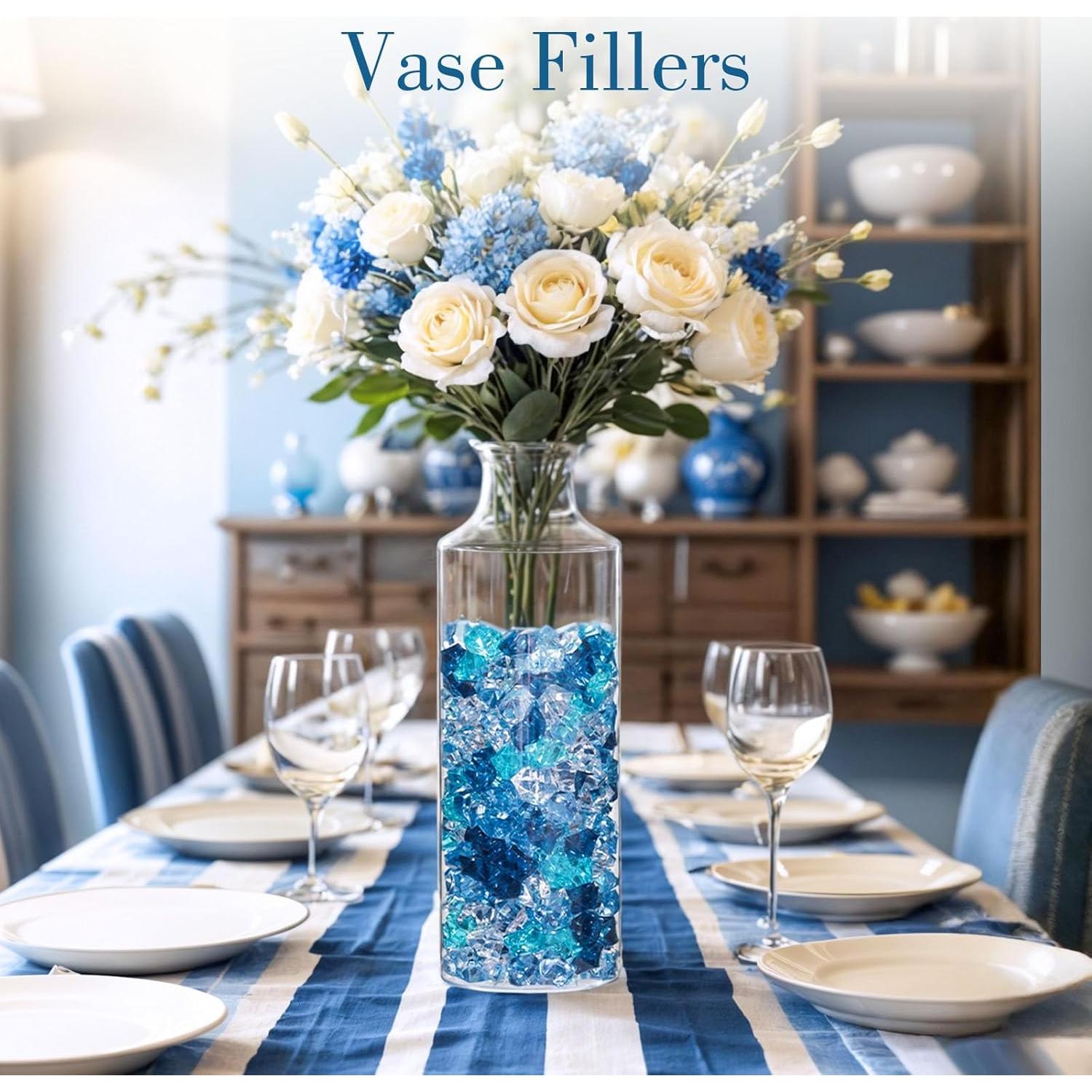 DomeStar 150 Piezas Hielo Falso Azul Acrílico para Decoración