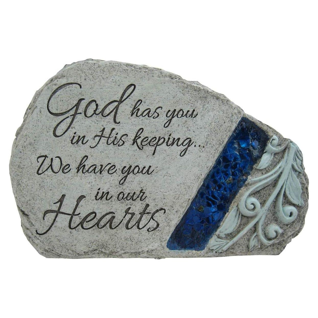 Piedra Conmemorativa de Jardín Carson Azul 12.7cm Brilla en la Oscuridad