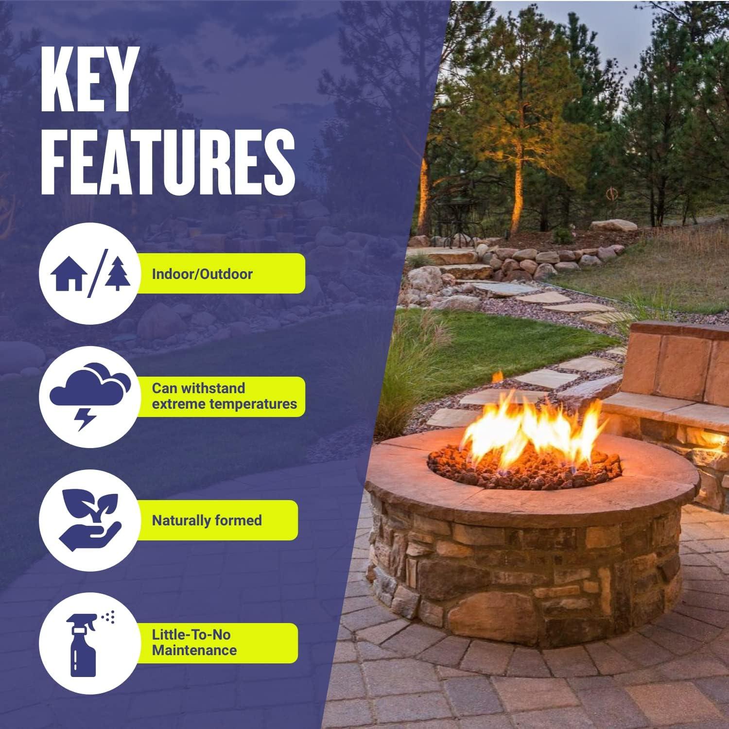 Roca de Lava Mediana American Fireglass 4.54 kg para Fogón