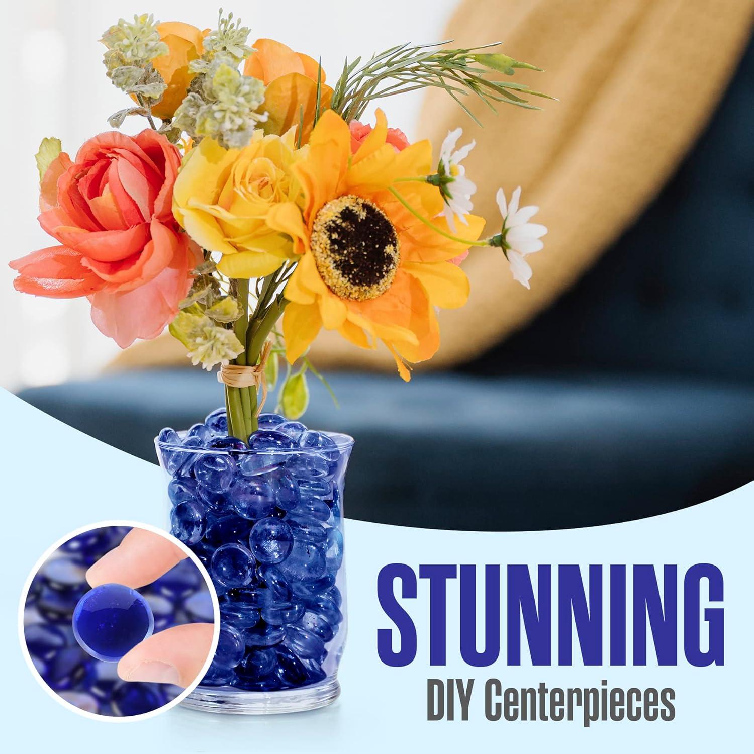 Canicas de Vidrio Azul 5 kg para Jarrones y Decoración