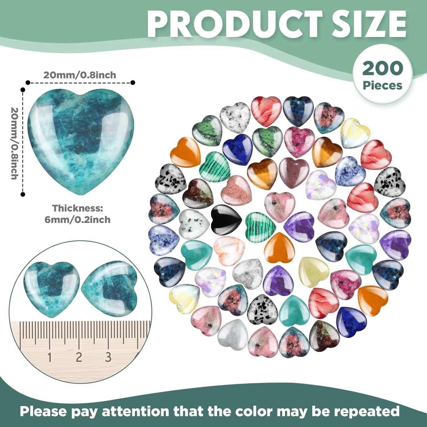 Piedras de Cristal Corazón Nuenen 200 Piezas 20 Colores