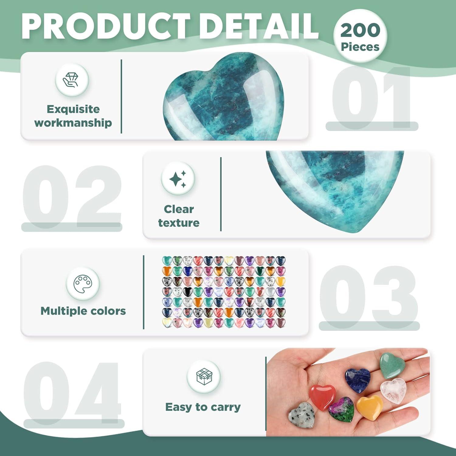 Piedras de Cristal Corazón Nuenen 200 Piezas 20 Colores