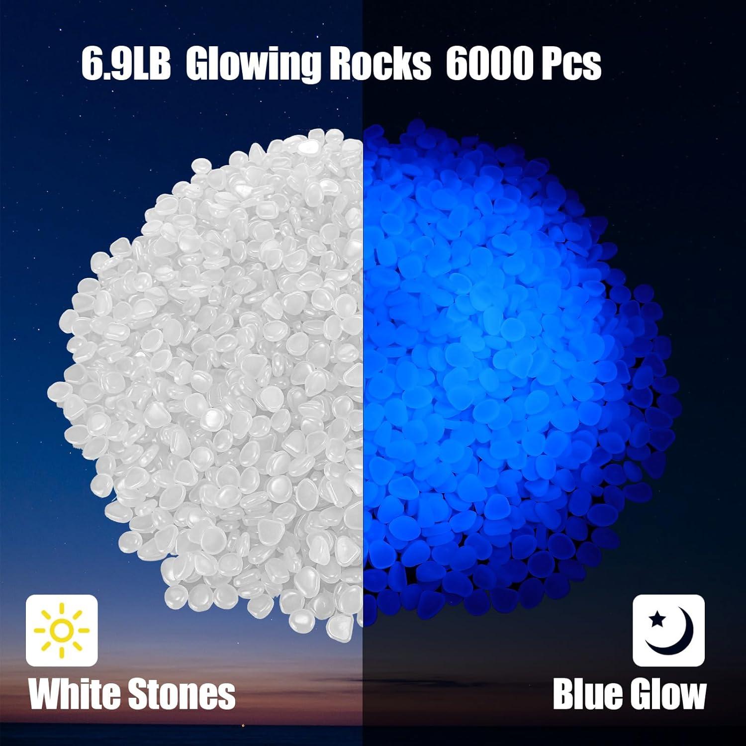 Grava que Brilla en la Oscuridad Sasylvia 6000 Pcs Blanca